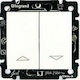 Legrand Neutral 06 01 Χωνευτός Διακόπτης Τοίχου Ρολών Διπλός χωρίς Πλαίσιο Λευκός