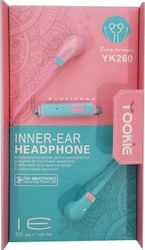 Yookie YK260 In-ear Handsfree με Βύσμα 3.5mm Ροζ