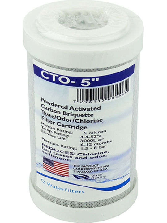 QWaterFilters Countertop and Under Sink Water Filter Replacement made of Activated Carbon 5" CTO 5 μm
