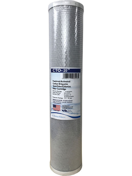 QWaterFilters Water Filter Replacement Central Water Filtration System made of Activated Carbon 20" Big-Blue CTO 5 μm