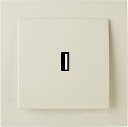 Geyer Nilson Power Socket with 1 USB Port Beige