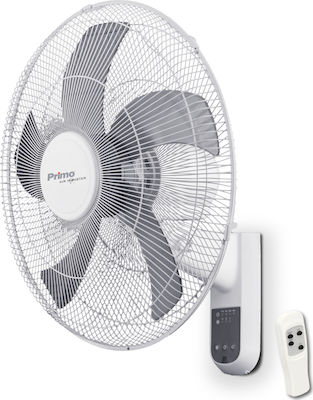 Primo 15833R 800416 PRWF-80416 Wall Fan 65W Diameter 45cm with Remote Control White