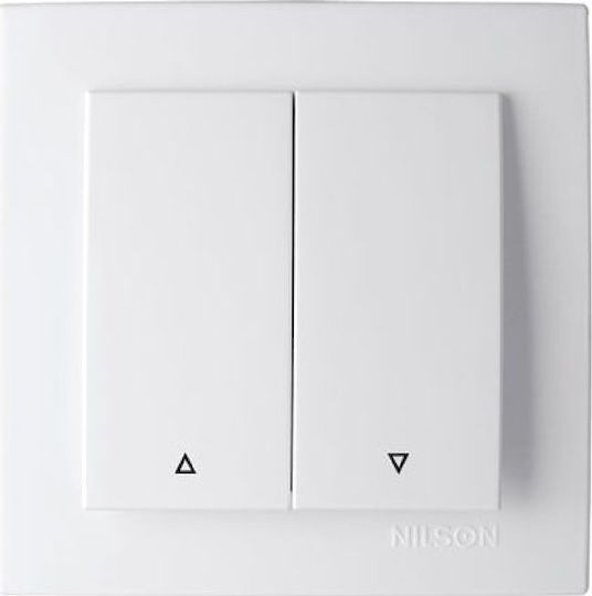 Geyer Nilson Recessed Wall Switch Rolling Shutters Two-Way with Frame White