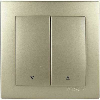 Geyer Nilson Recessed Electrical Rolling Shutters Wall Switch with Frame Basic Satin 24151011