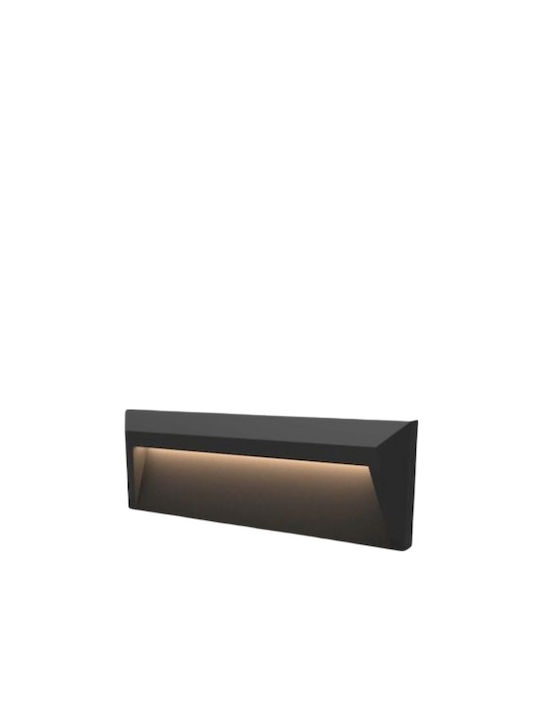 Geyer Στεγανή Επιτοίχια Πλαφονιέρα Εξωτερικού Χώρου με Ενσωματωμένο LED σε Μαύρο Χρώμα
