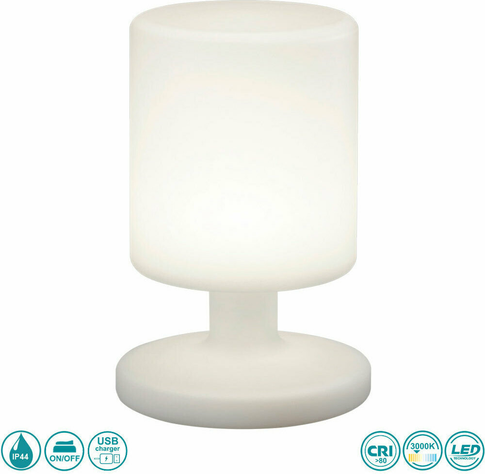 Trio Lighting Barbados Επιτραπέζιo Φωτιστικό Εξωτερικού Χώρου με Ενσωματωμένο LED σε Λευκό Χρώμα