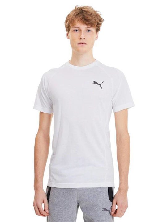 Puma Evostripe Ανδρικό T-shirt Λευκό Μονόχρωμο