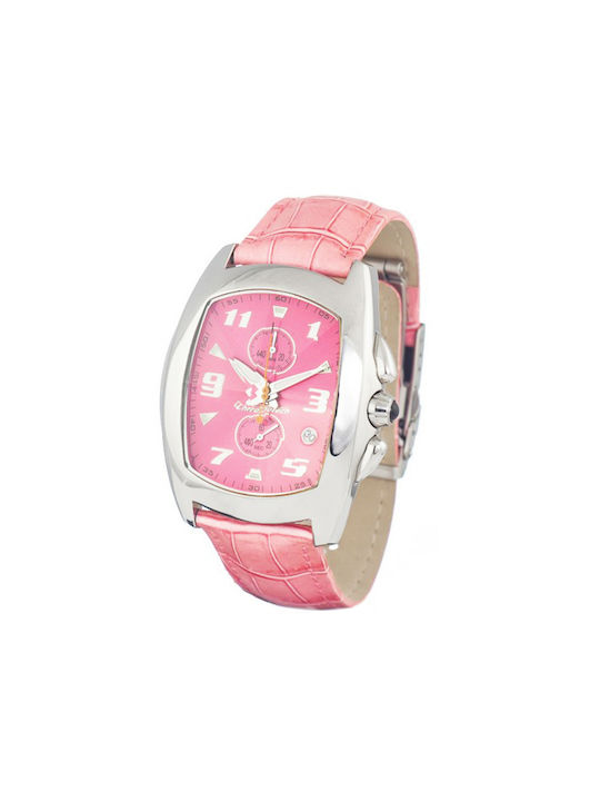 Chronotech Watch with Pink Leather Strap CT7468-07