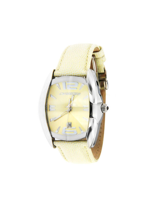 Chronotech Watch with Yellow Leather Strap CT7814M-04