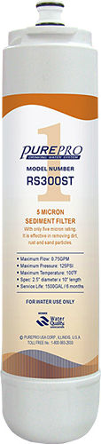 Pure Pro Ersatz-Wasserfilter für die Arbeitsplatte und unter der Arbeitsplatte aus Polypropylen 10" RS300ST 5 μm (Mikrometer)