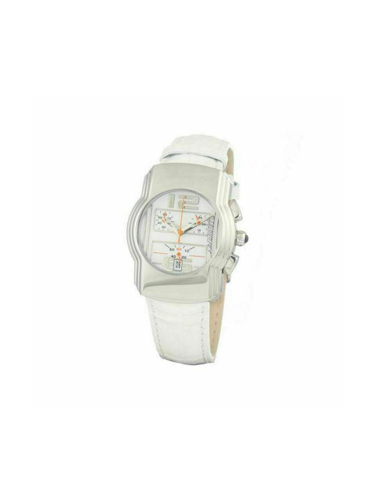 Chronotech Watch with White Leather Strap CT728...