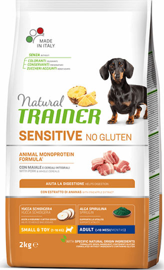 Natural Trainer Sensitive Adult Mini 2kg Dry Food Gluten-Free for Adult Small Breed Dogs with Pork