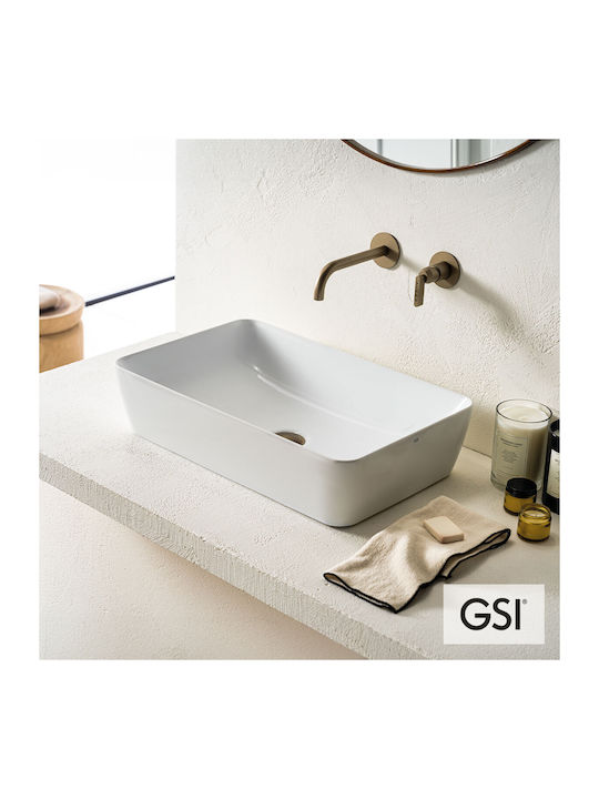 GSI Sand Aufgesetztes Waschbecken Porzellan 60x38x11cm Weiß
