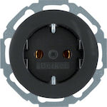 Hager Serie R.Classic Single Power Safety Socket Black