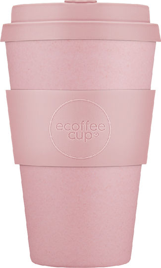 Ecoffee Cup Local Fluff Κούπα Μπαμπού με Καπάκι Ροζ 400ml