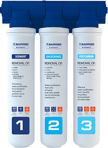 Barrier Expert Hard Wasserfiltrationssystem Unter der Spüle Durchmesser 1/4'' mit Wasserhahn & Ersatzfilter 1105