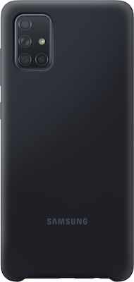 Samsung Silicone Cover Umschlag Rückseite Silikon Schwarz (Galaxy A71) EF-PA715TBEGWW EF-PA715TBEGEU