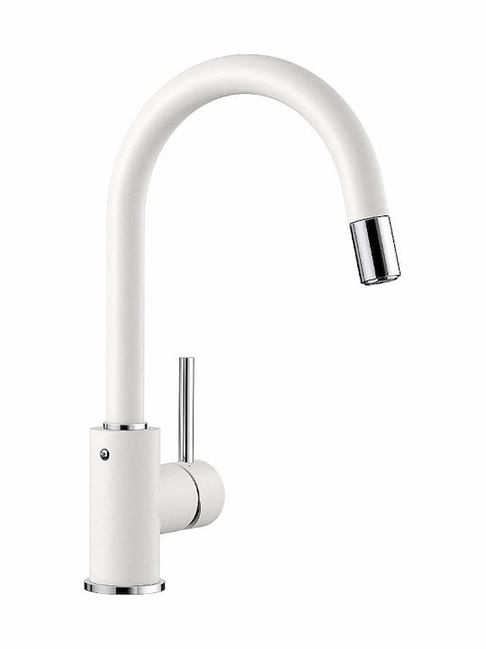 Blanco MIDA-S Kitchen Faucet Counter with Shower White