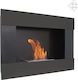 Kratki Bravo Tuv Indoor Wall Mounted Bioethanol Fireplace Black 90x19.8x65.2cm