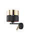 TK Lighting Hilton Lumină de Perete cu Soclu E27 Negru 28x28cm