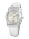 Chronotech Ανδρικό Ρολόι 38mm Μπαταρίας με Λευκό Δερμάτινο Λουράκι
