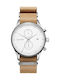 MVMT Voyager Men's Watch 42mm Chronograph Battery with Brown Leather Strap