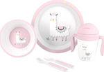 Interbaby Set Essgeschirr Παιδικό Σερβίτσιο Φαγητού aus Melamin Rosa 5Stück SET18