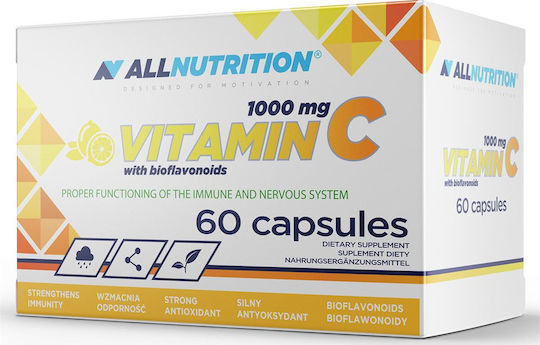 AllNutrition Vitamin C with Bioflavonoids Βιταμίνη για Ενίσχυση του Ανοσοποιητικού, τo Δέρμα & Αντιοξειδωτική δράση 1000mg 60 κάψουλες