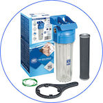 Aqua Filter Under Sink / Central Supply Water Filter System , ½" Inlet/Outlet, with 10" Replacement Filter Aqua Filter FCCBL-S 10μm