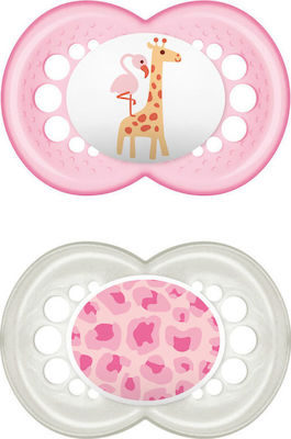 Mam Orthodontic Silicone Pacifiers Original for 16+ months Giraffe Pink 2pcs