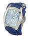 Chronotech Ανδρικό Ρολόι 45mm Μπαταρίας με Μπλε Δερμάτινο Λουράκι