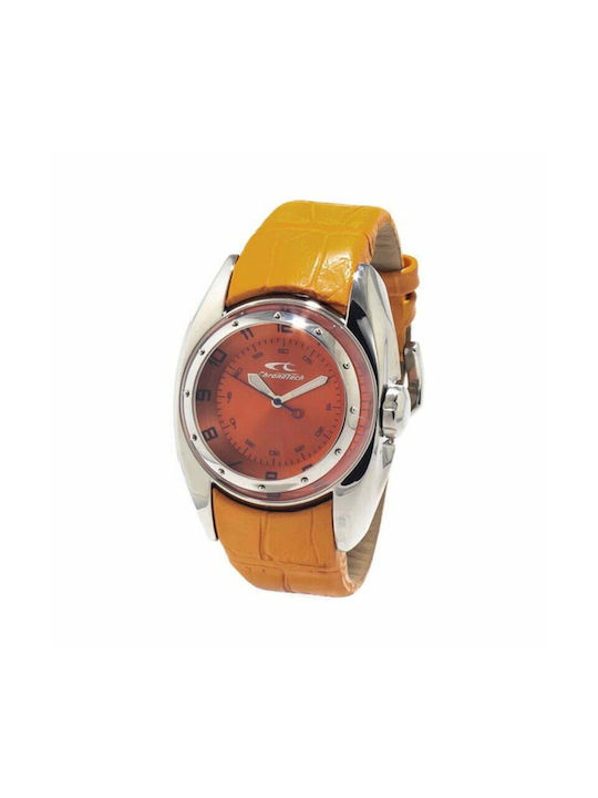 Chronotech Watch Battery with Orange Leather Strap CT7704M-06