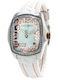 Chronotech Women's Watch with White Leather Strap