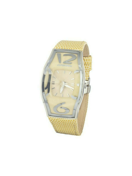 Chronotech Watch Battery with Yellow Leather Strap CT7932AM-88