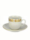 WM Collection N70053 Σετ Φλιτζάνια Καφέ από Πορσελάνη Λευκά 100ml 6τμχ