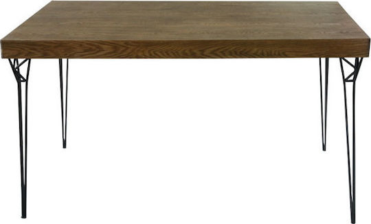 Трапезна Маса Дървена с Метална Рамка Кестен 150x90x80см