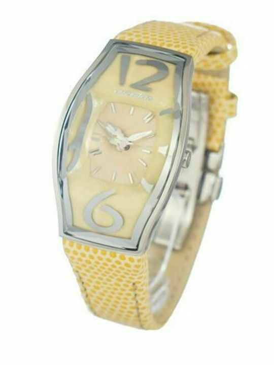 Chronotech Women's Watch with Yellow Leather Strap
