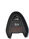 Silicone Car Key Cover Case with 3 Buttons for Porsche Black