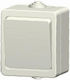 Geyer Waterproof Wall-Mounted Electrical Wall Switch One-Way with Frame Aller Retour White
