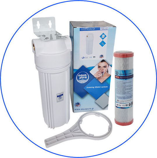 Aqua Pure Home Apcyl Συσκευή Φίλτρου Νερού Κάτω Πάγκου / Κεντρικής Παροχής Μονή ½" με Ανταλλακτικό Φίλτρο Aqua Pure APCYL 0.5 μm