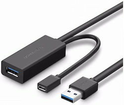 Ugreen USB 3.0 Cable USB-A male - USB-A female / micro USB-B female Μαύρο 10m (20827)