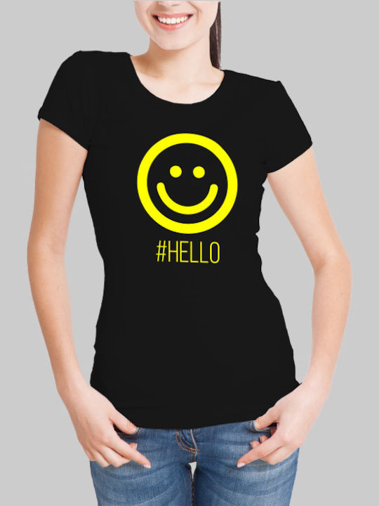 Hello woman t-shirt - BLACK