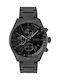 Boss Grand Prix Ανδρικό Ρολόι 44mm Χρονογράφος Μπαταρίας με Μαύρο Μεταλλικό Μπρασελέ