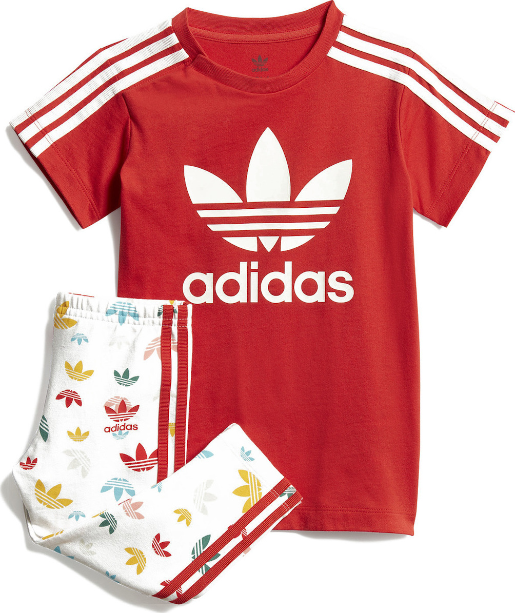 Adidas Παιδικό Σετ με Κολάν Καλοκαιρινό 2τμχ Κόκκινο Tee Dress Set ...
