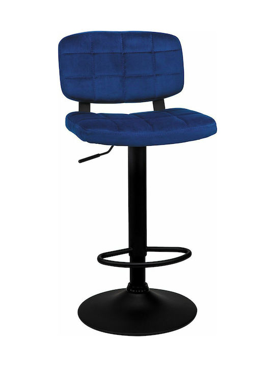 You Collapsible Bar Stool with Backrest Padded with Velvet Μπλε 43x46x88cm 200-061