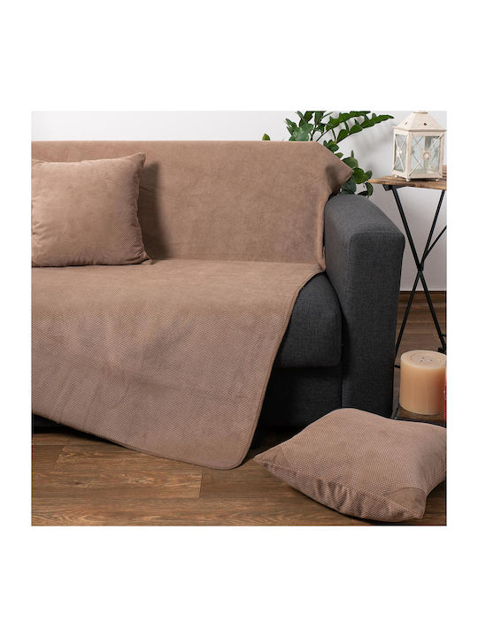 Silk Fashion 1715 Ριχτάρι Τριθέσιου Καναπέ Chenille 180x300εκ. Μπεζ 6978000000003