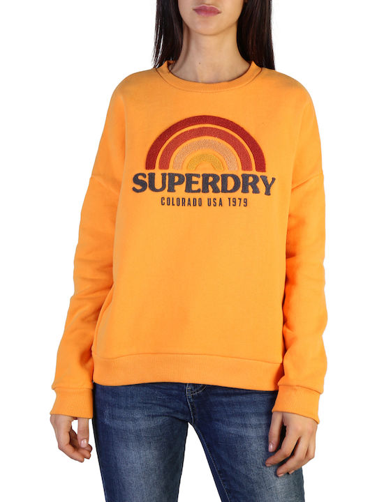 Superdry Raven Γυναικείο Φούτερ Πορτοκαλί