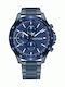 Tommy Hilfiger Bank Men's Watch 44mm Battery with Blue Metal Bracelet