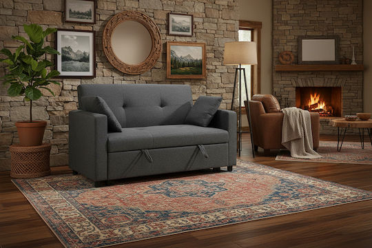 Imola Two-Seater Sofa Bed Dark Grey 154x100x93 cm