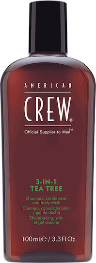 American Crew 3 in 1 Teebaumöl Schaumbad σε Gel für Herren mit Teebaumöl 100ml